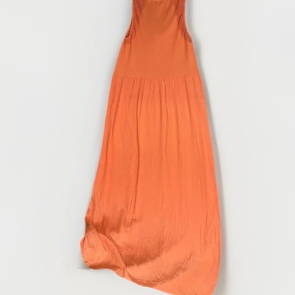 Witchery Dress Long Maxi Sleeveless Sunny Orange Summer Dress Sz S Flowy Resort - Picture 2 of 6